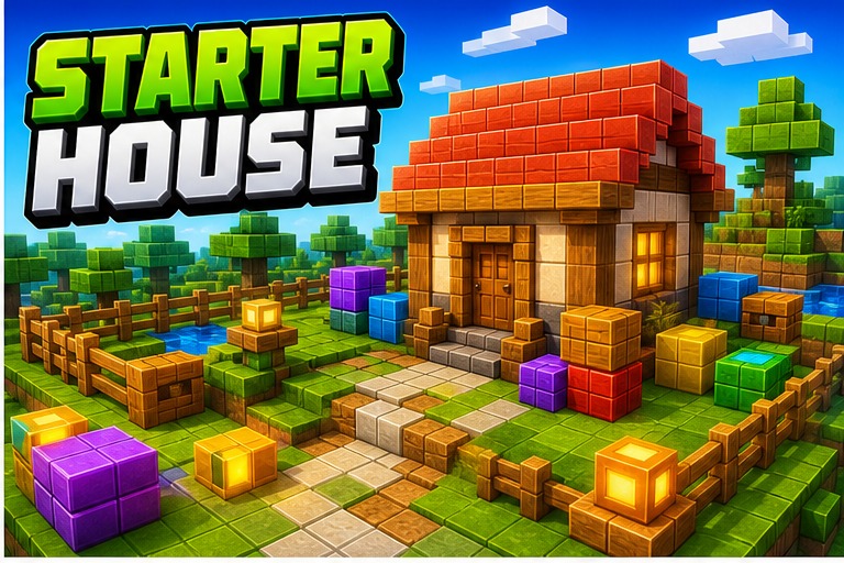 Starter House Map preview for Minecraft Bedrock