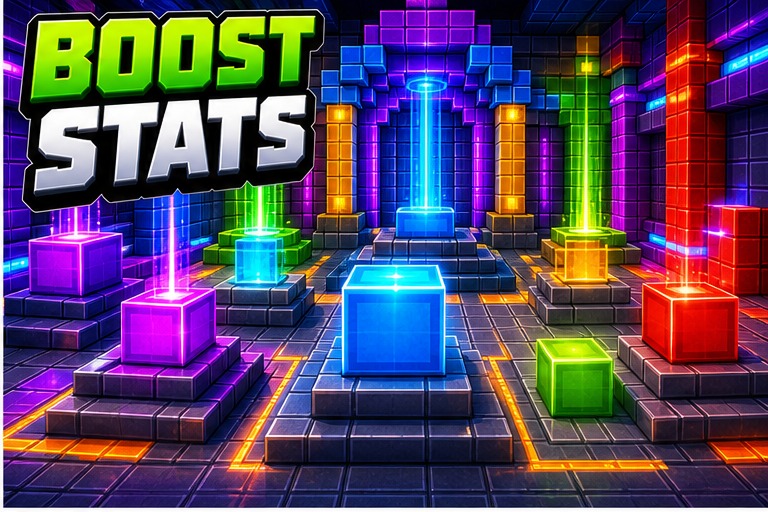 Stat Boosting Map preview for Minecraft Bedrock