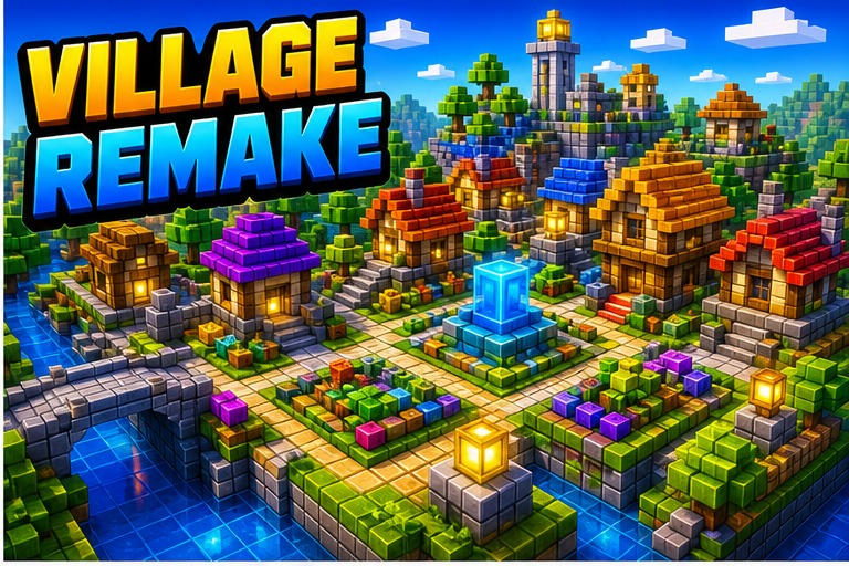 Village Remake Map preview for Minecraft Bedrock