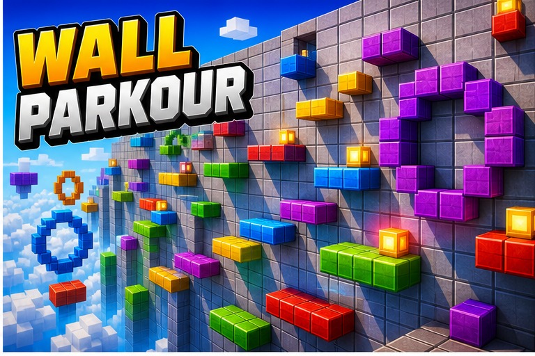 Walls of parkour preview for Minecraft Bedrock