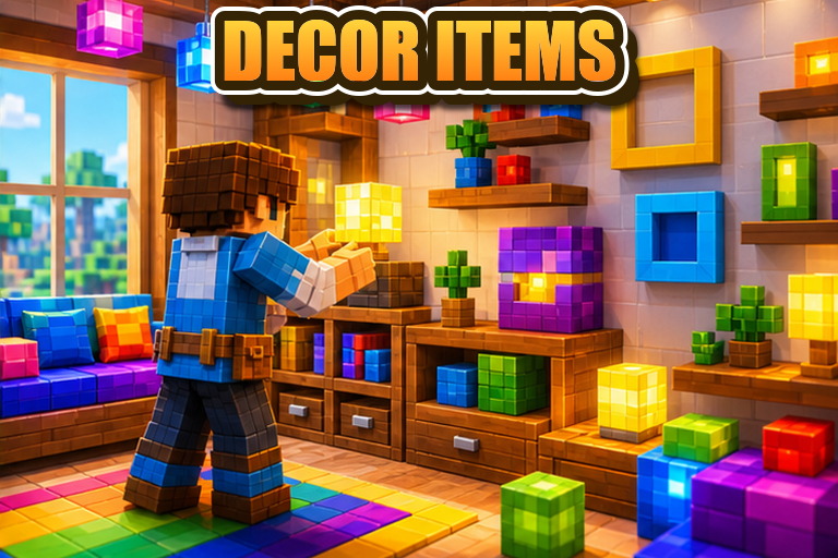 Decorative Items from Dizznng Add-on preview for Minecraft Bedrock