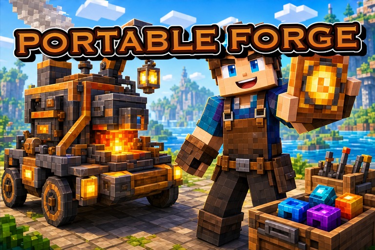 Portable Furnace Add-on preview for Minecraft Bedrock