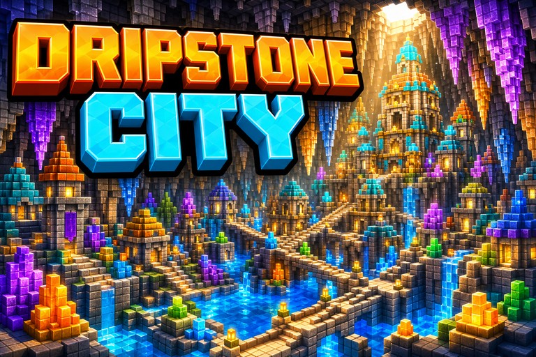 Ancient Dripstone City preview for Minecraft Bedrock