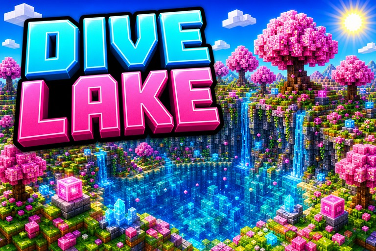 Cherry Blossom Dive Lake preview for Minecraft Bedrock