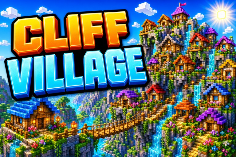 Cliffside Village preview for Minecraft Bedrock