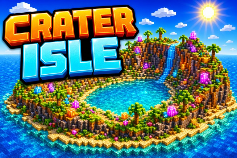 Crater Island preview for Minecraft Bedrock