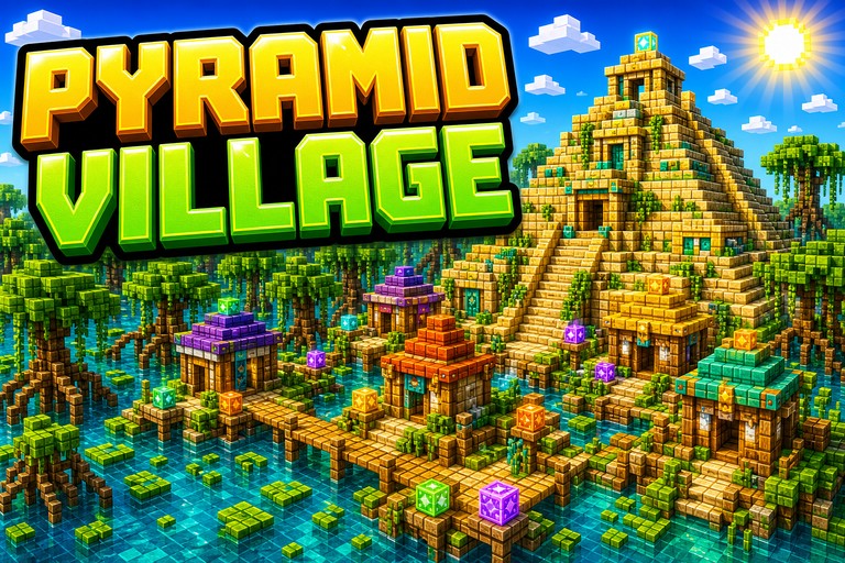 Desert Pyramid in Village Surrounded by Mangrove Swamp preview for Minecraft Bedrock