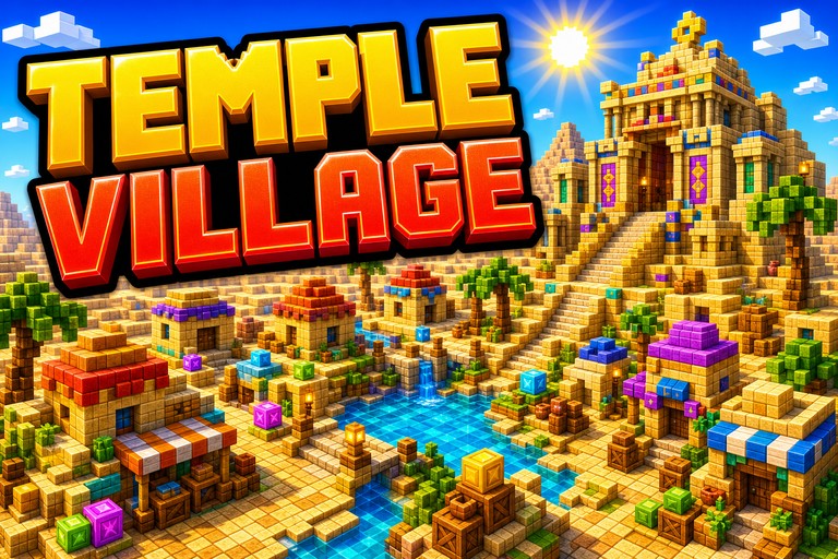 Desert Temple and Village preview for Minecraft Bedrock