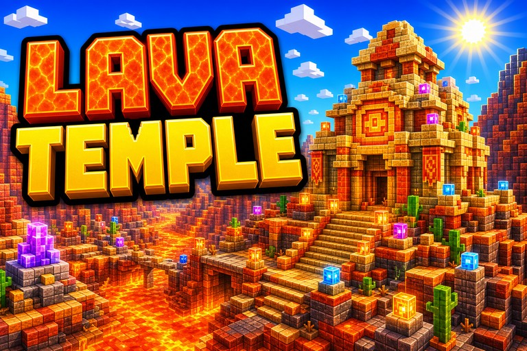 Desert Temple on Lava preview for Minecraft Bedrock