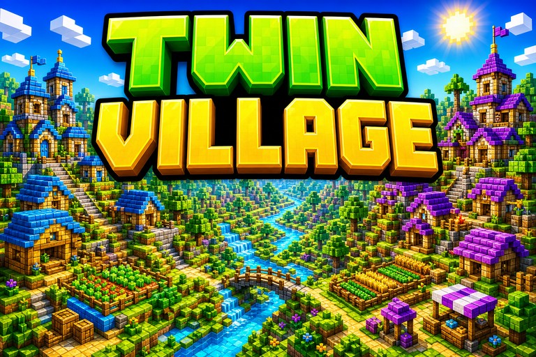 Double Village Basin preview for Minecraft Bedrock