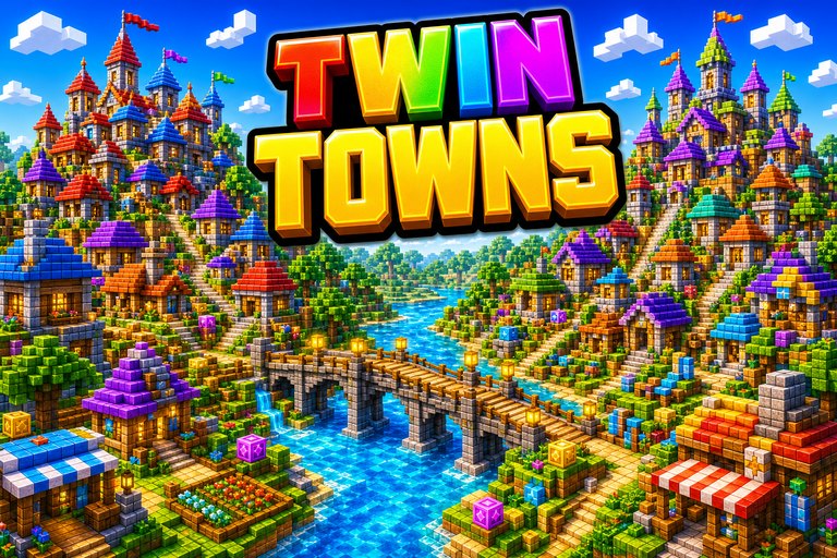 Dual Massive Villages at Spawn preview for Minecraft Bedrock