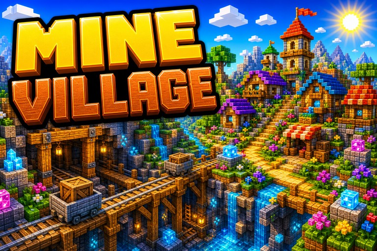 Exposed Mineshaft Next to Village preview for Minecraft Bedrock
