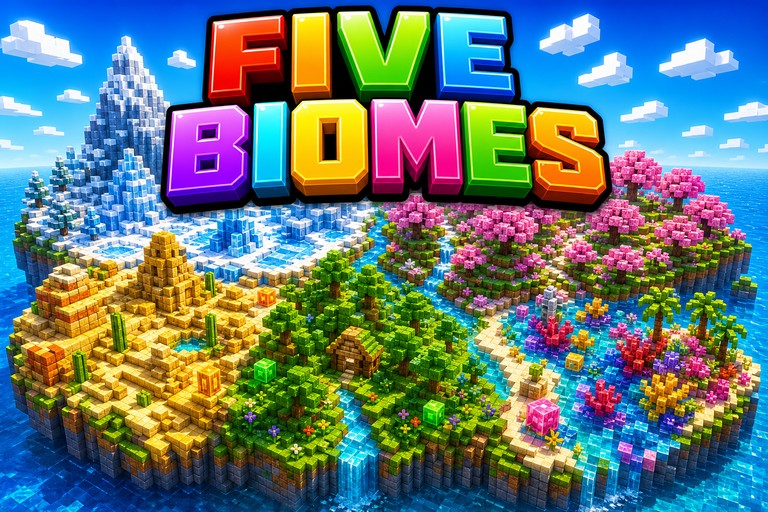Five Biome Island preview for Minecraft Bedrock