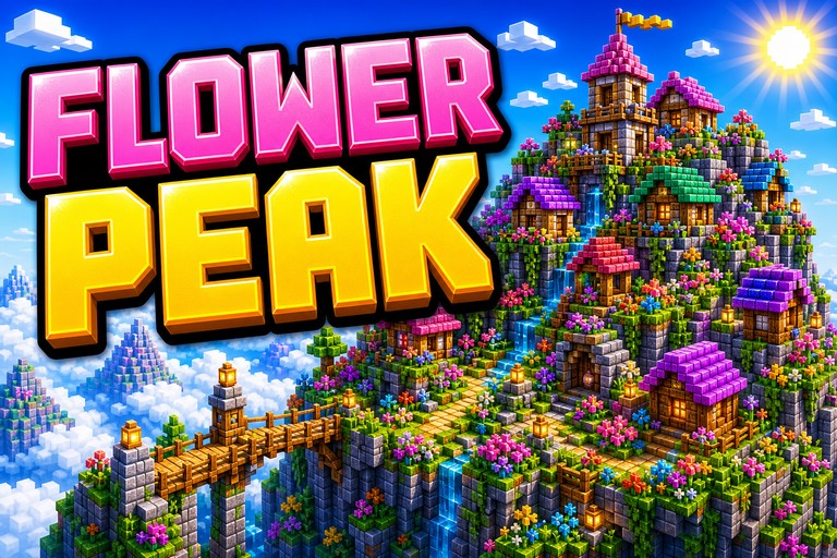 Flowering Mountaintop Village preview for Minecraft Bedrock