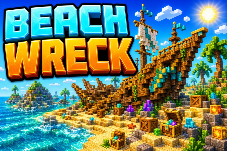 Intact Shipwreck Beach preview for Minecraft Bedrock
