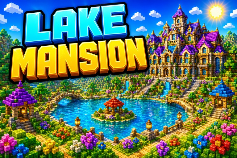 Lake Mansion Basin preview for Minecraft Bedrock