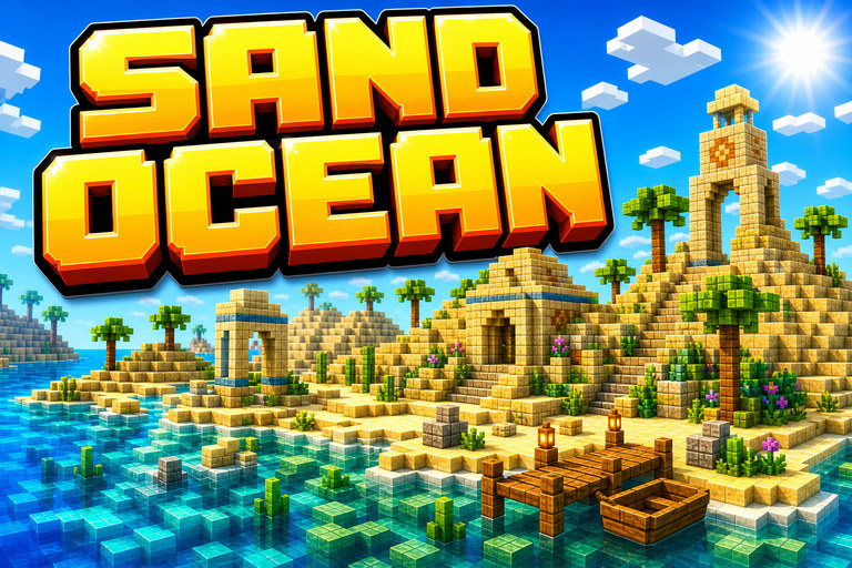 Land of Sand in the Ocean preview for Minecraft Bedrock