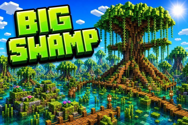 Largest Regular Swamp Spawn preview for Minecraft Bedrock
