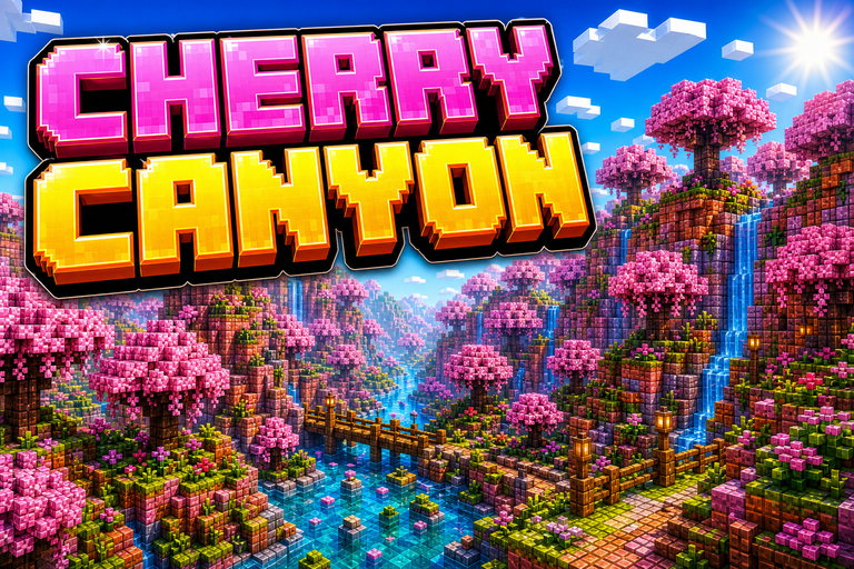 Minecraft Canyon with Cherry Grove Cliffs preview for Minecraft Bedrock