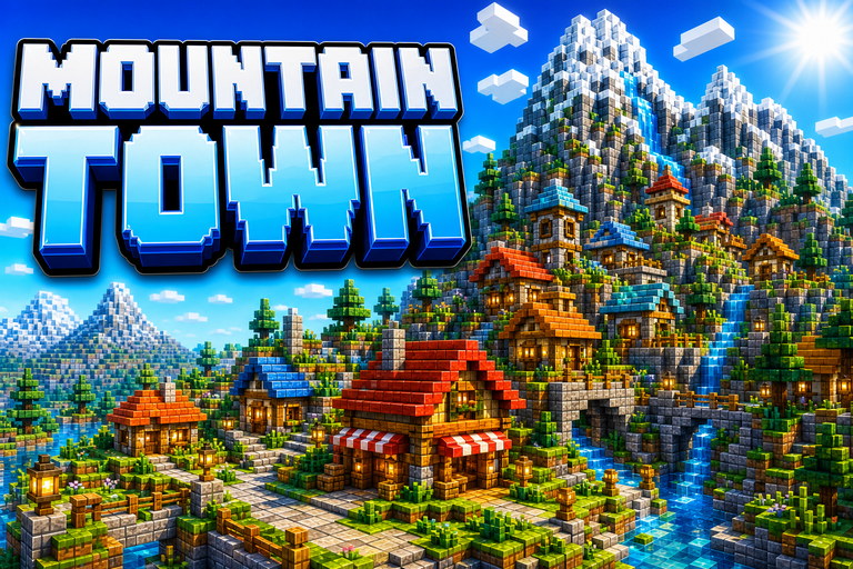Mountain Village Seed preview for Minecraft Bedrock