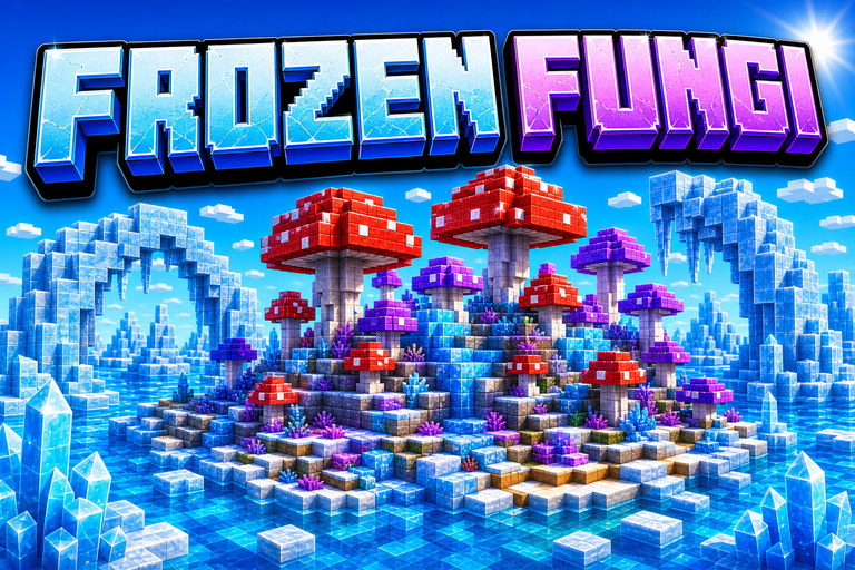 Mushroom Island Surrounded by Ice Formations preview for Minecraft Bedrock