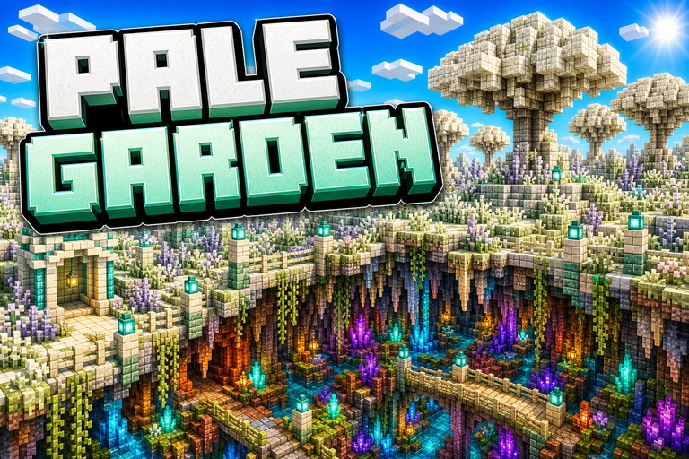 Pale Garden Above an Epic Dripstone Cave preview for Minecraft Bedrock