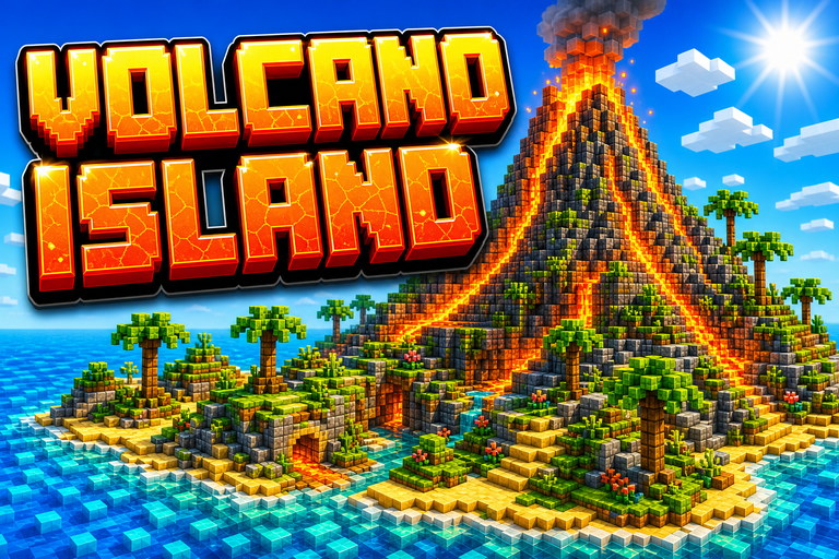 Perfect Volcano Island preview for Minecraft Bedrock