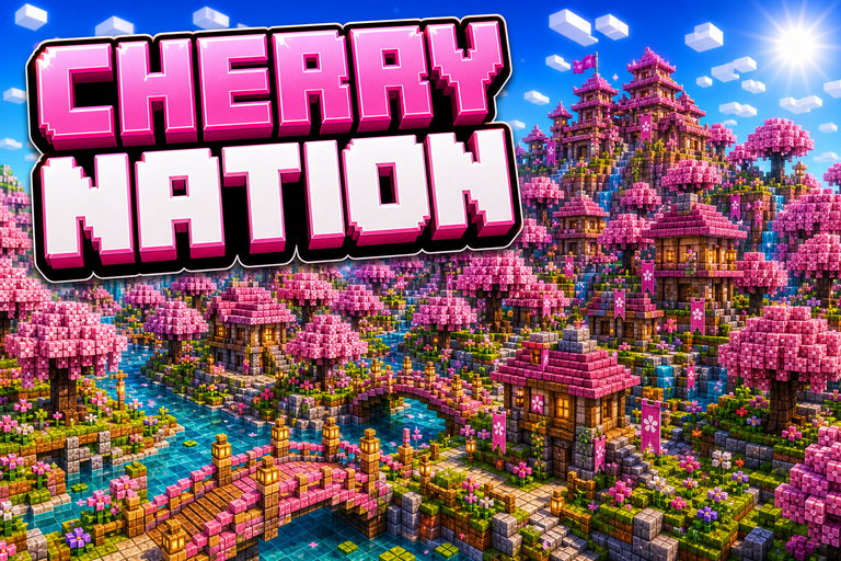 Small Cherry Blossom Nation preview for Minecraft Bedrock