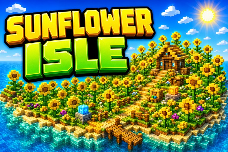 Sunflower Plain Island preview for Minecraft Bedrock