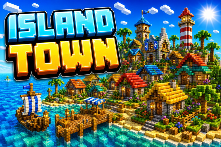 Survival Island Minecraft Village Seed preview for Minecraft Bedrock