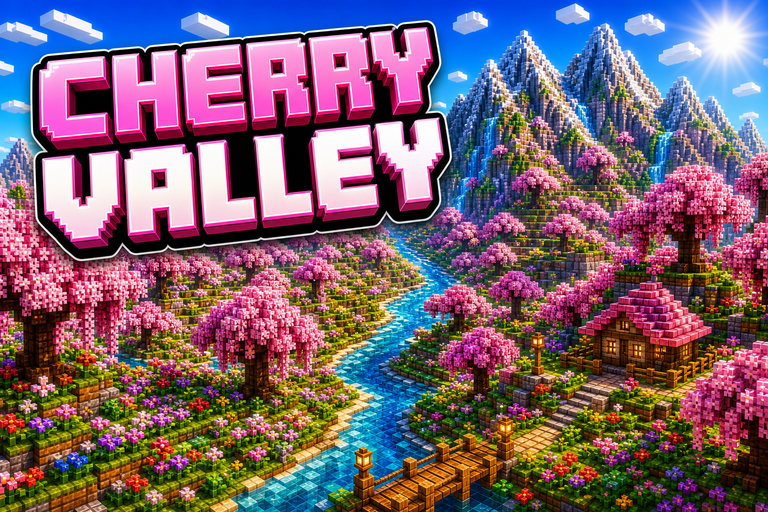 Valley of Cherry Grove Trees preview for Minecraft Bedrock