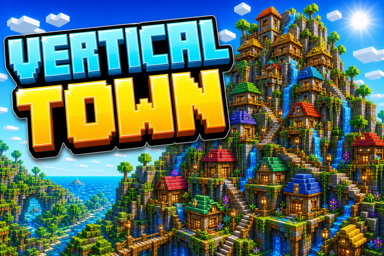 Vertical Minecraft Village preview for Minecraft Bedrock
