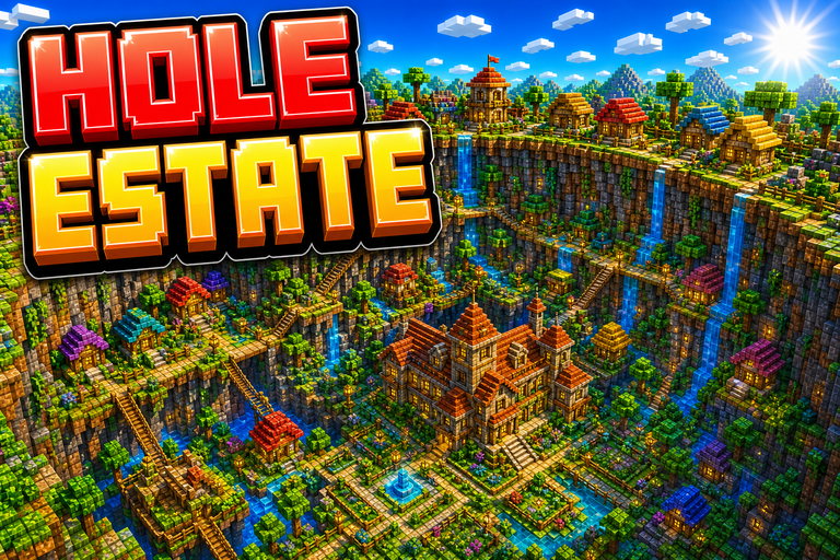 Village and a Woodland Mansion Together in a Hole (Java) preview for Minecraft Bedrock