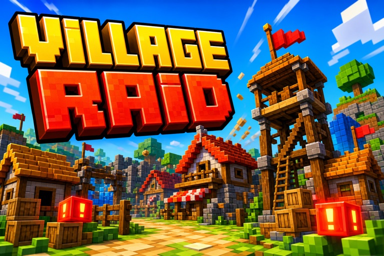 Village and Pillage Seed (Java) preview for Minecraft Bedrock