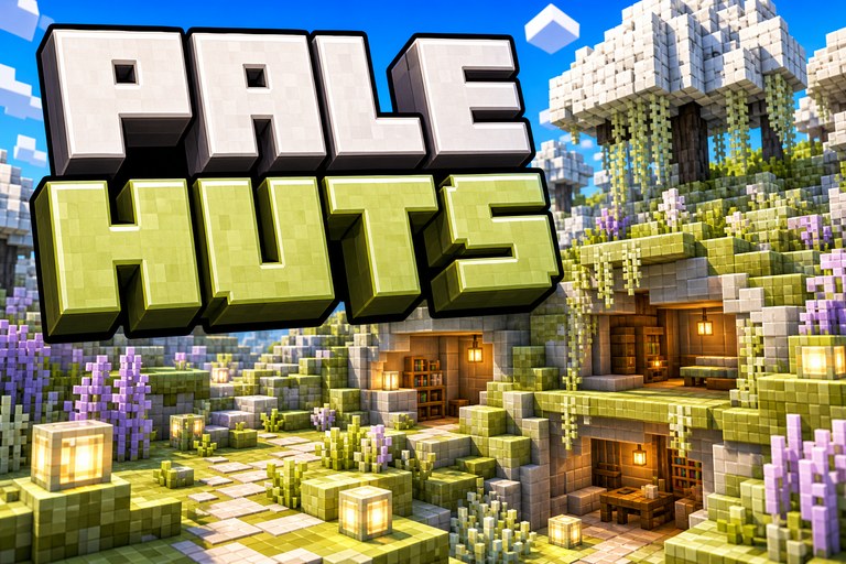 Village near Pale Garden with Underground Huts preview for Minecraft Bedrock
