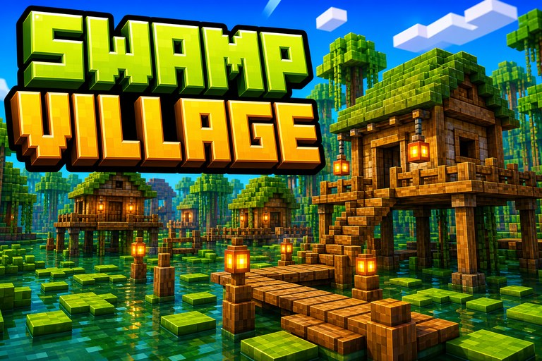 Village Stuck in Swamp preview for Minecraft Bedrock