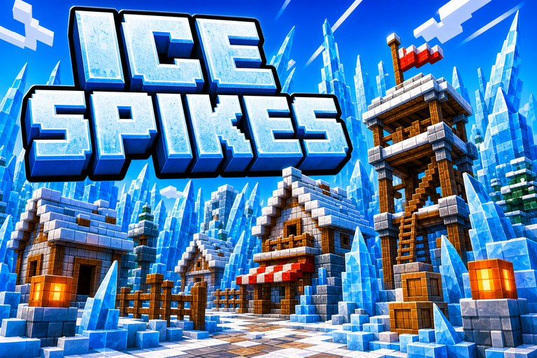 Village Surrounded by Ice Spikes preview for Minecraft Bedrock
