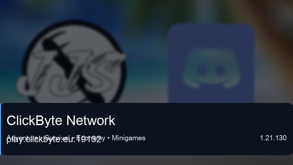 ClickByte Network preview for Minecraft Bedrock