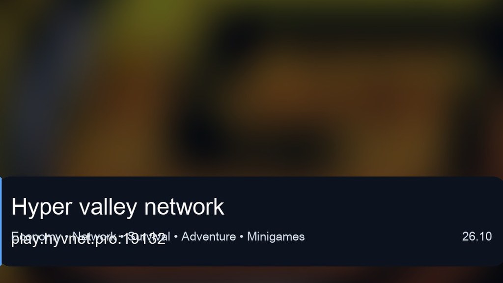 Hyper valley network preview for Minecraft Bedrock