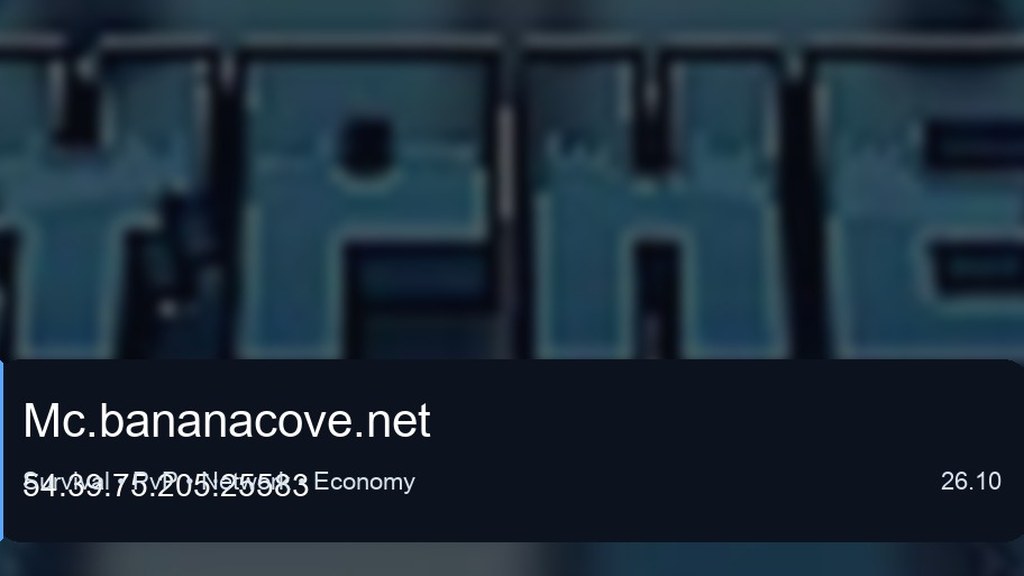 Mc.bananacove.net preview for Minecraft Bedrock