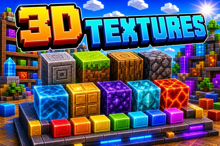 3D Texture Pack preview for Minecraft Bedrock