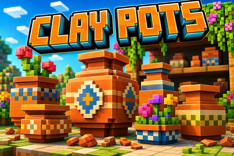 Better Decorative Pot Texture Pack preview for Minecraft Bedrock