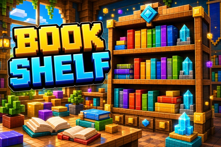 Compatible Bookshelf Texture Pack preview for Minecraft Bedrock
