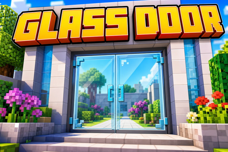 Glasess Door Texture Pack preview for Minecraft Bedrock