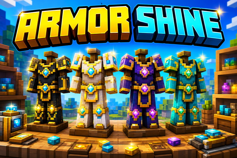 Glimmering Armour Trims texture pack preview for Minecraft Bedrock