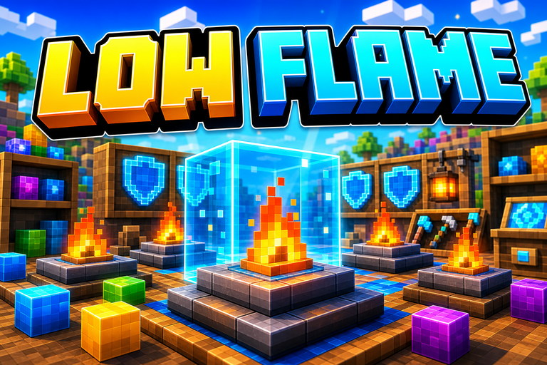 Low Fire Texture Pack preview for Minecraft Bedrock