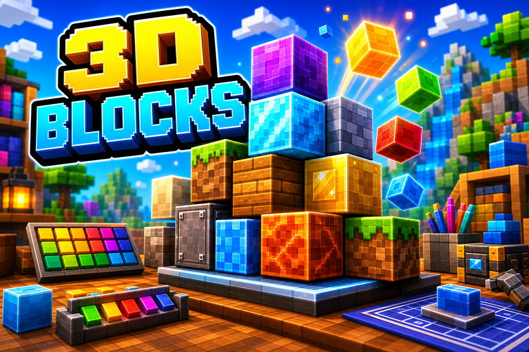 Minecraft 3D texture pack preview for Minecraft Bedrock