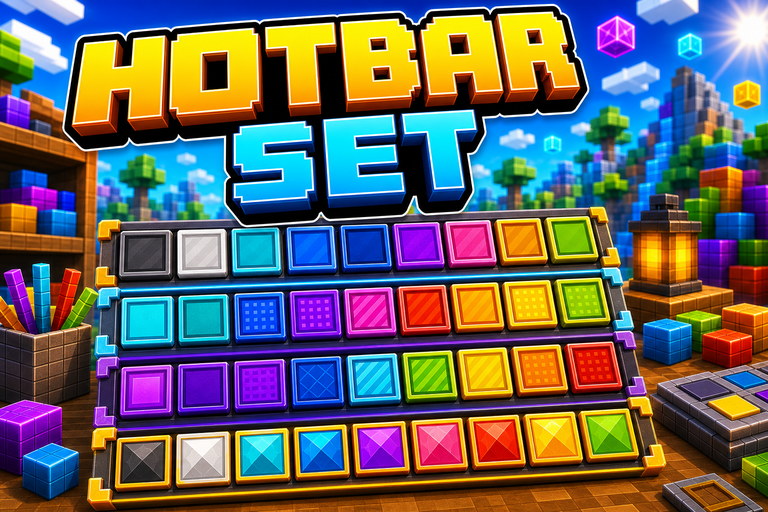 MORE HOTBARS Texture Pack preview for Minecraft Bedrock