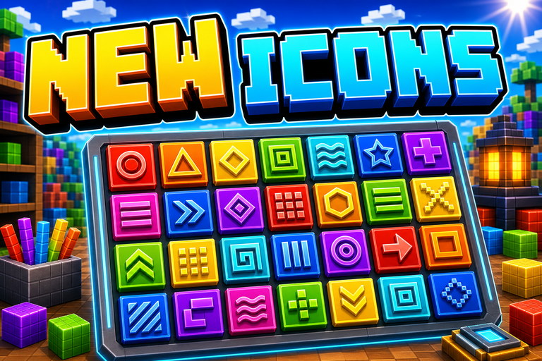 New Bedrock UI Icons Texture Pack preview for Minecraft Bedrock