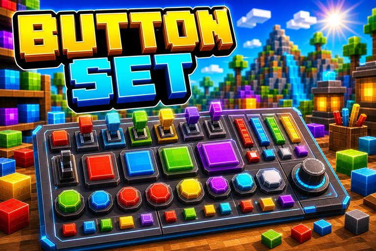Ore UI-Styled Buttons & Toggles preview for Minecraft Bedrock